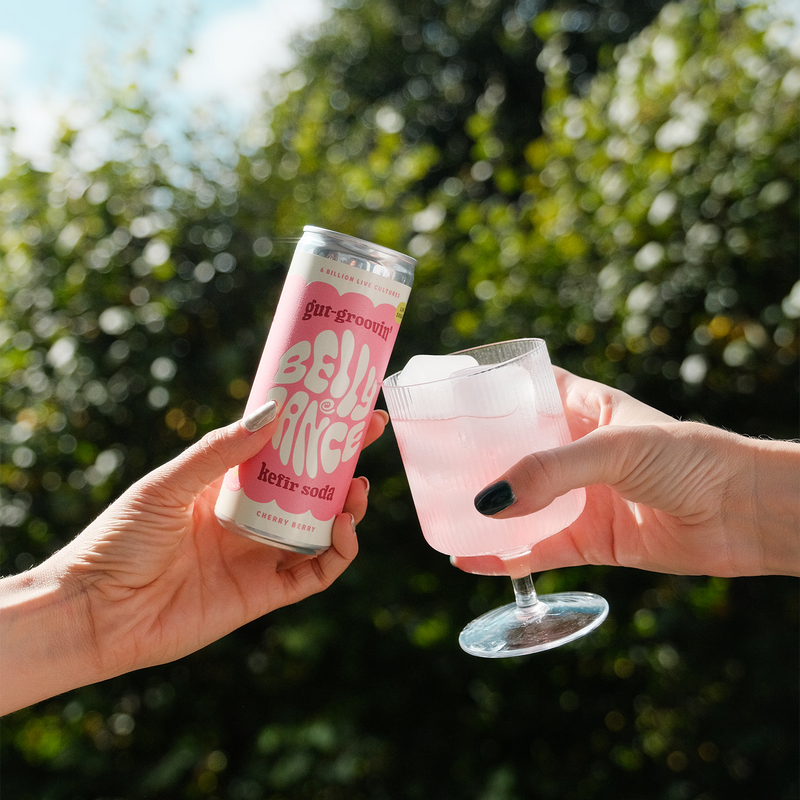 Belly Dance water kefir soda cherry berry, imported from the UK