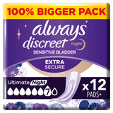 Always Discreet Incontinence Plus Womens Ultimate Night Pads x12 GOODS Sainsburys   