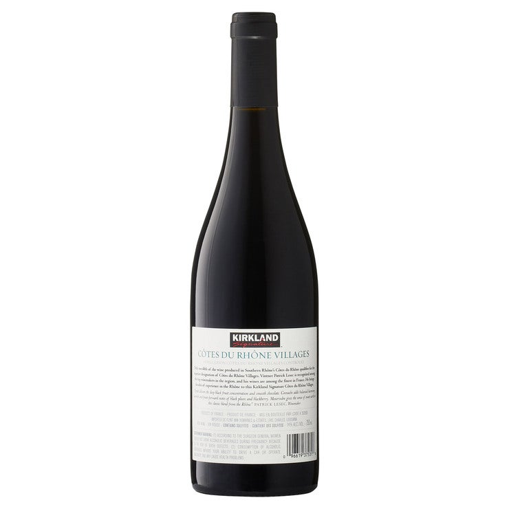 Kirkland Signature Côtes du Rhône Villages red wine 75cl (British brand)