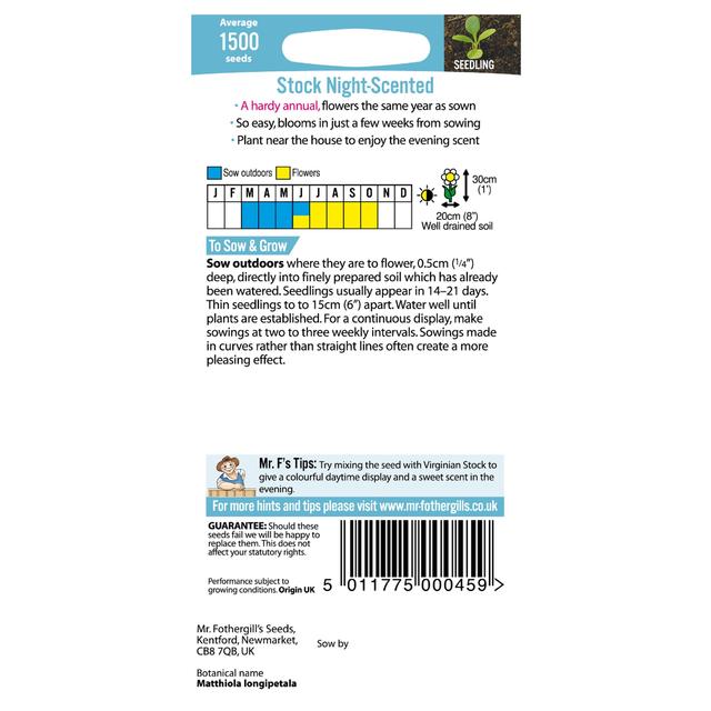 Mr Fothergill's Seeds - Stock Night Scented GOODS M&S   