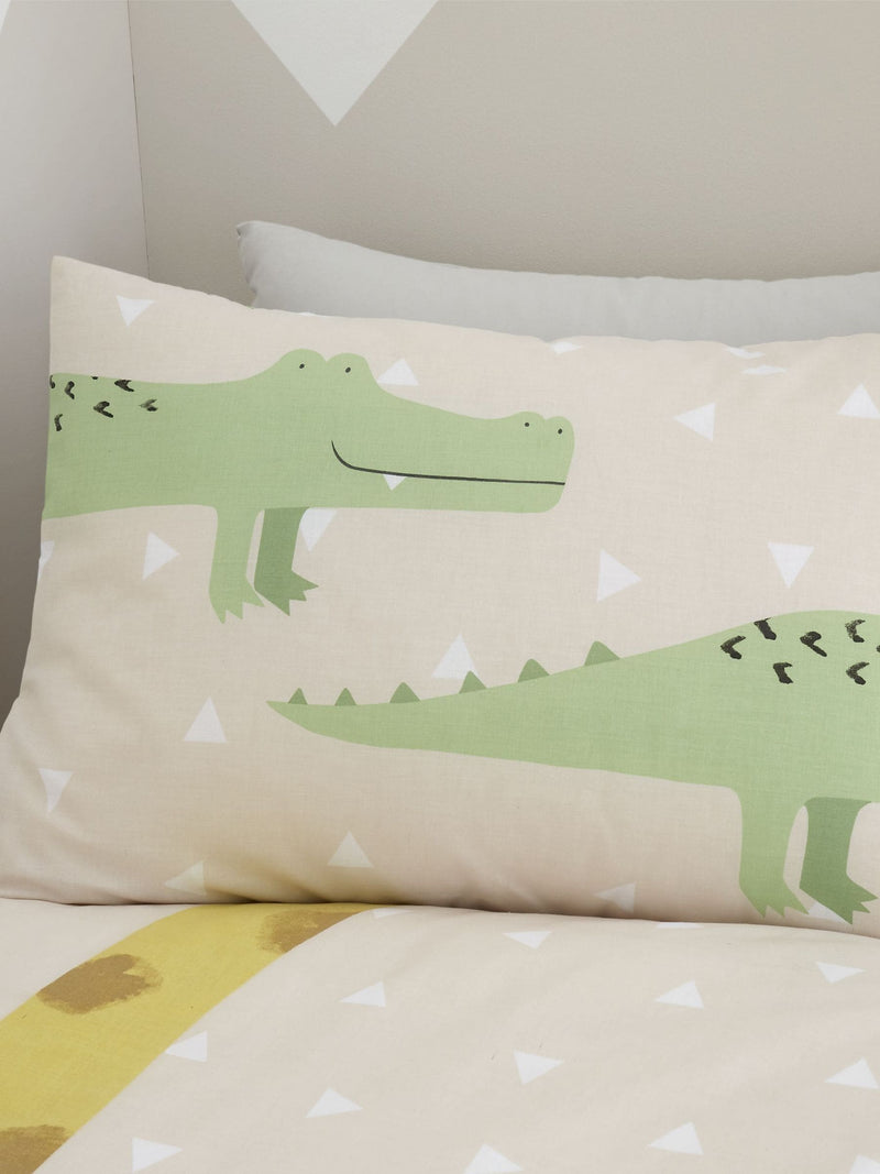 Catherine Lansfield Natural Roarsome duvet cover and pillowcase set - British product