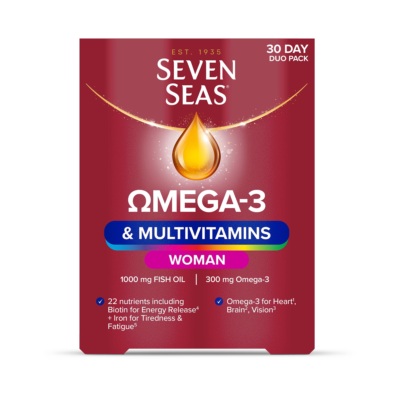 Seven Seas women's Omega-3 multivitamin 30 tablets 30 capsules, imported from the UK