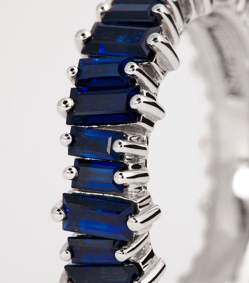 Suzanne Kalan white gold blue sapphire eternity ring 5mm, imported from the UK
