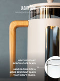 La Cafetiere Cream Pisa 3 cup glass cafetiere - British product