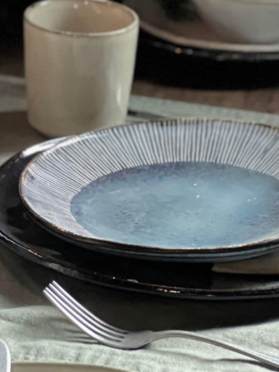 Next Dutch Rose Blue Set of 4 Dinner Plates Set of 4 Dinner Plates- Buy online at McGrocer