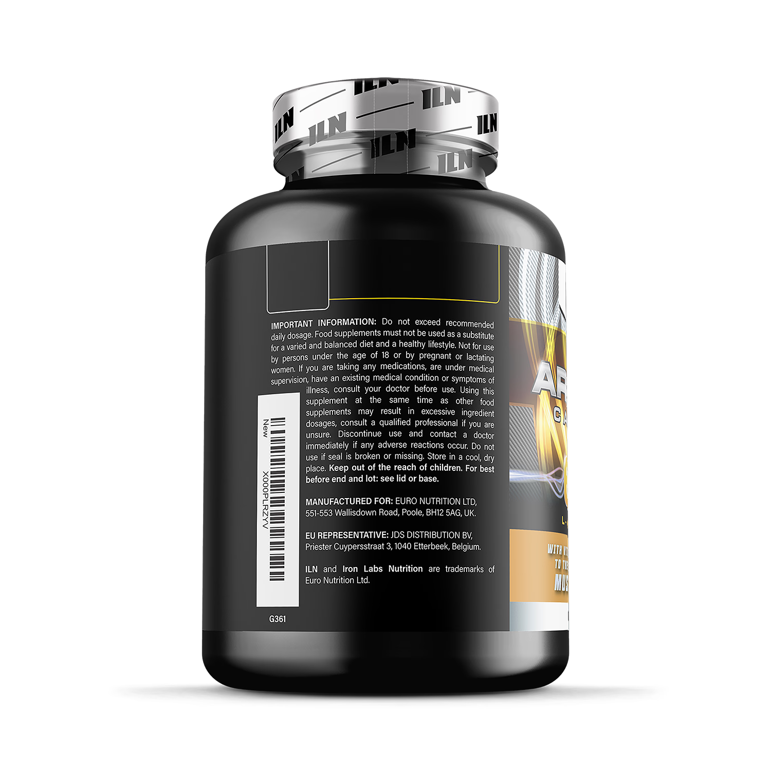 L Arginine capsules 2600mg with glutamine 300 capsules - British product