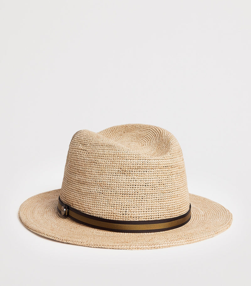Borsalino hand-crocheted Argentina raffia hat - British product