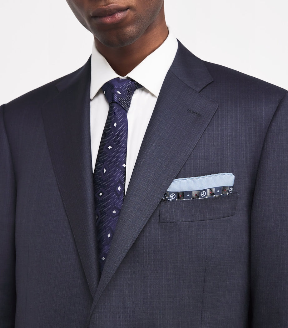 Giorgio Armani silk monogram pocket square 33cm, imported from the UK