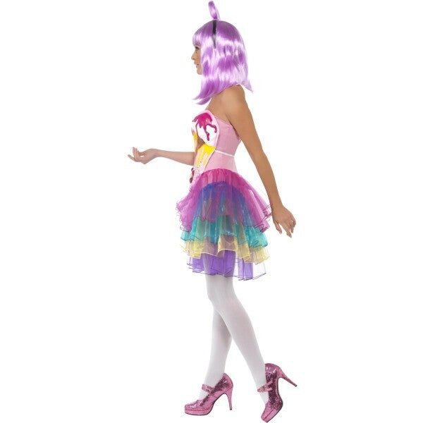 Smiffys Candy Queen costume pink latex bodice dress, imported from the UK