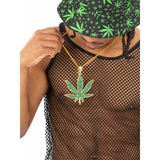 Smiffys 90s bling medallion in green diamante (British brand)