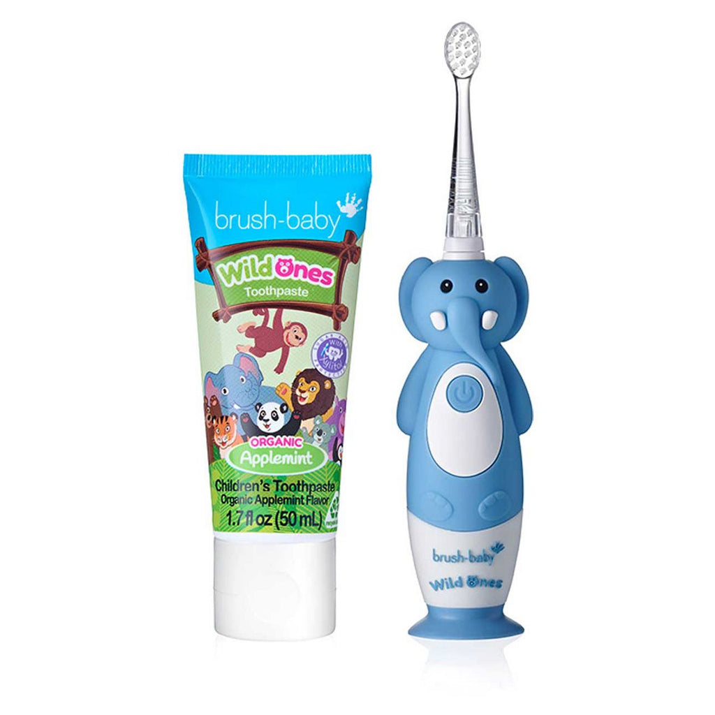 brush-baby WildOnes Elephant Rechargeable Toothbrush & WildOnes Applemint Toothpaste