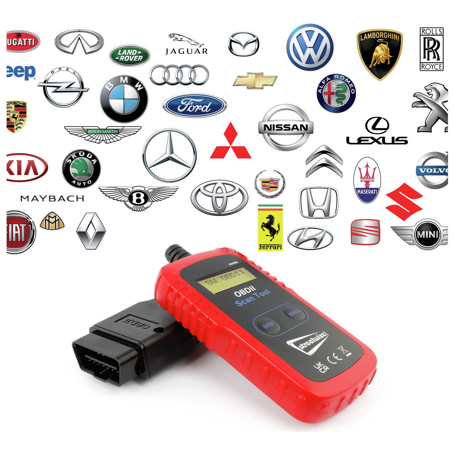 Streetwize OBDII fault code reader, imported from the UK