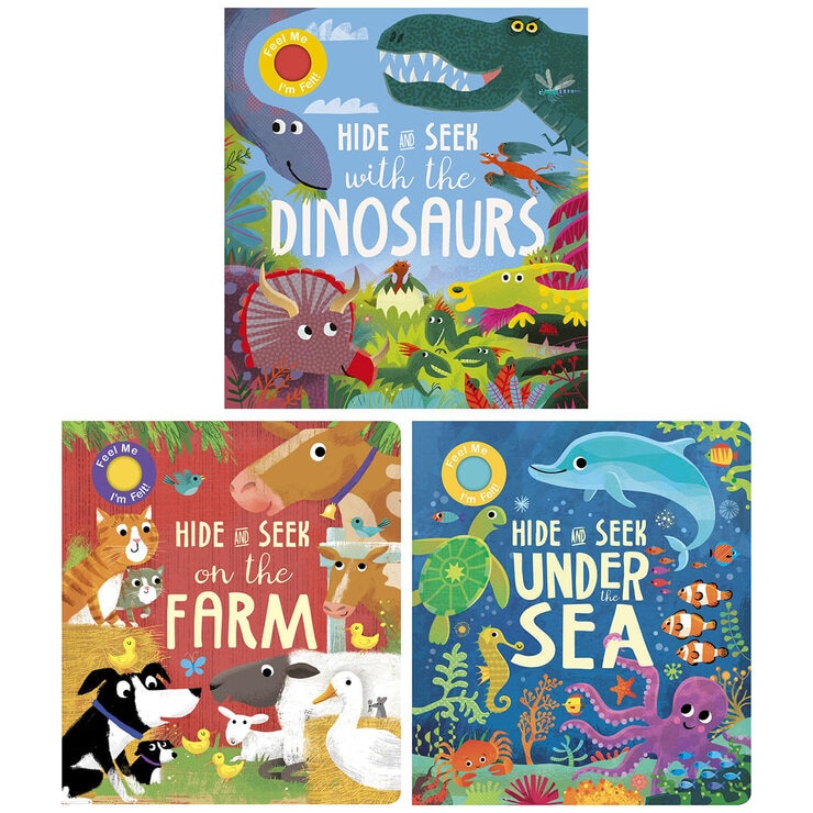Hide and Seek interactive board book with felt flaps, UK version