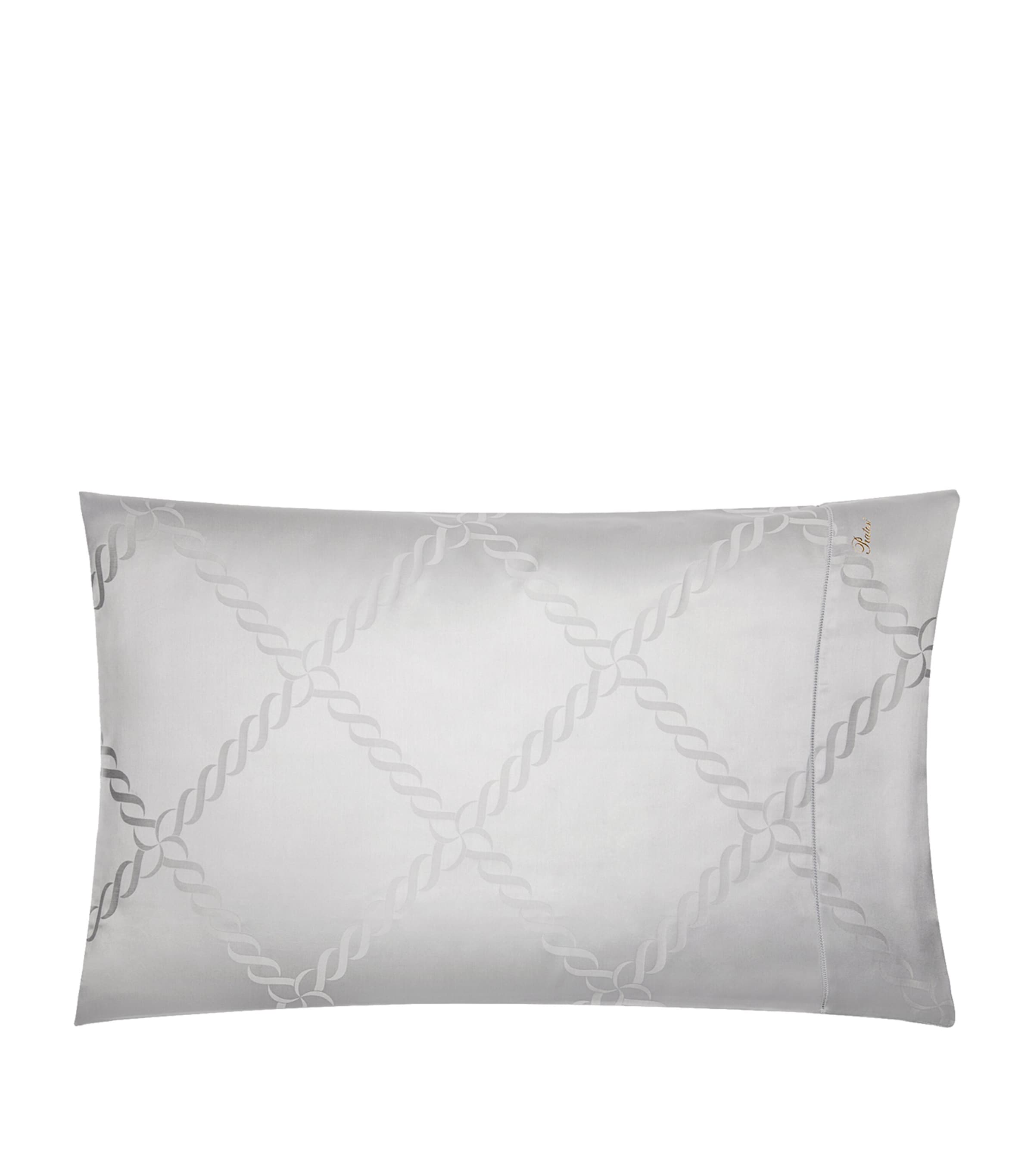 Pratesi chain motif bolster pillowcase 13x41cm, imported from the UK