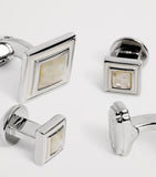 Tateossian Thompson mother-of-pearl mosaic cufflinks set - British product