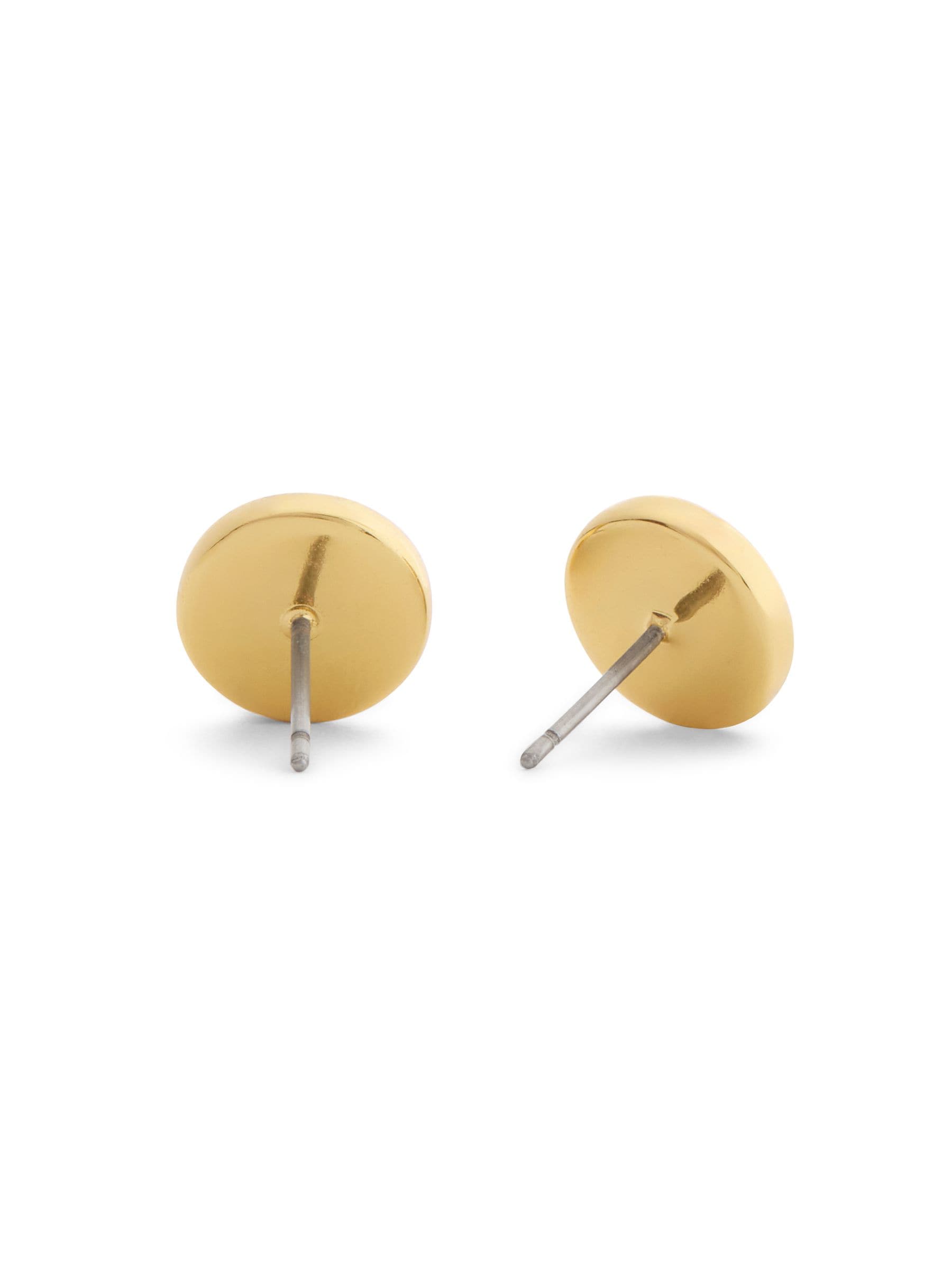 COACH gold textured coin stud earrings, imported from the UK