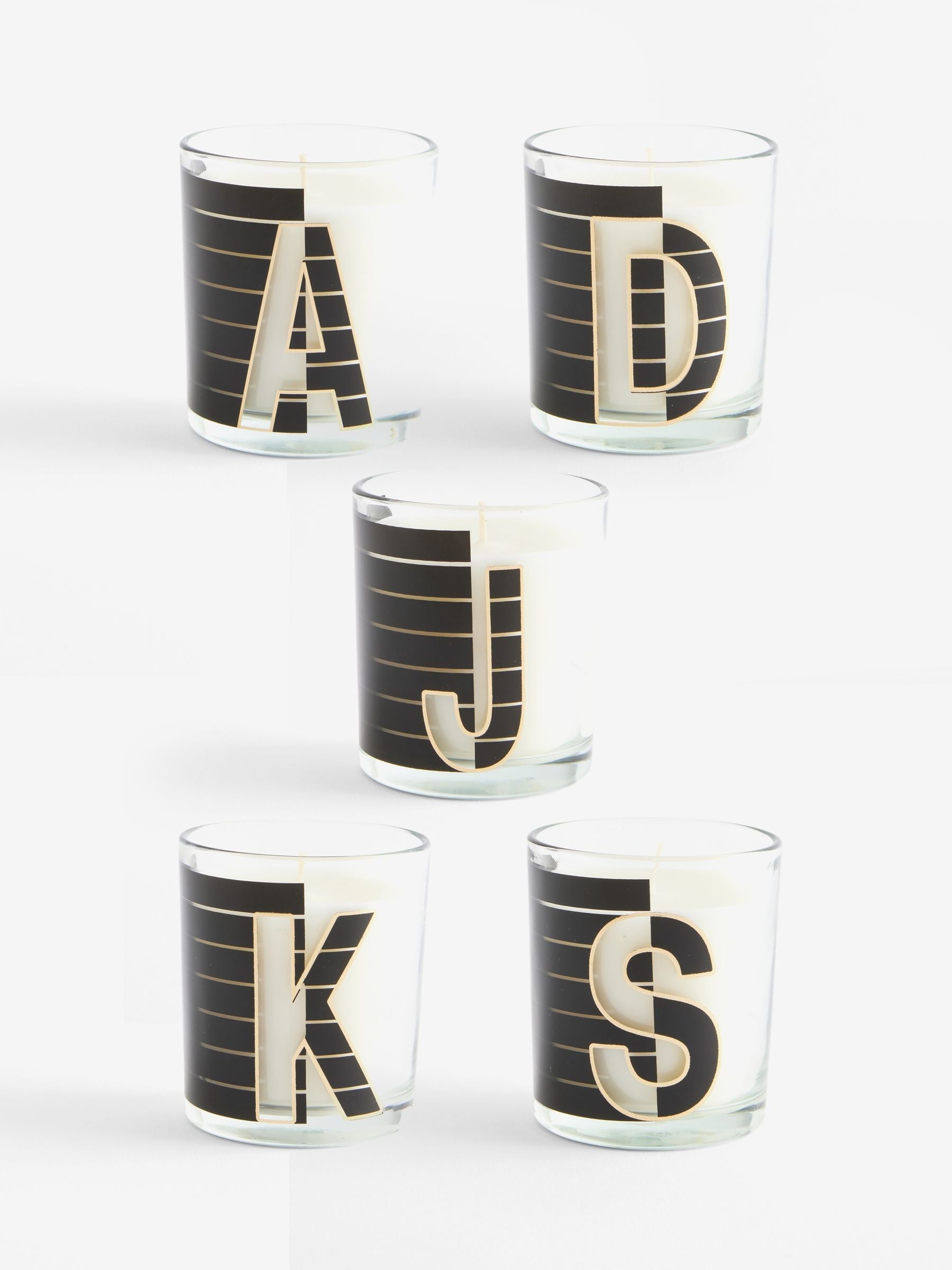 Monochrome Boxed Alphabet White Jasmine Scented Candle