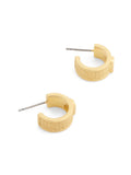 COACH gold huggie earrings with signature C motif (British brand)