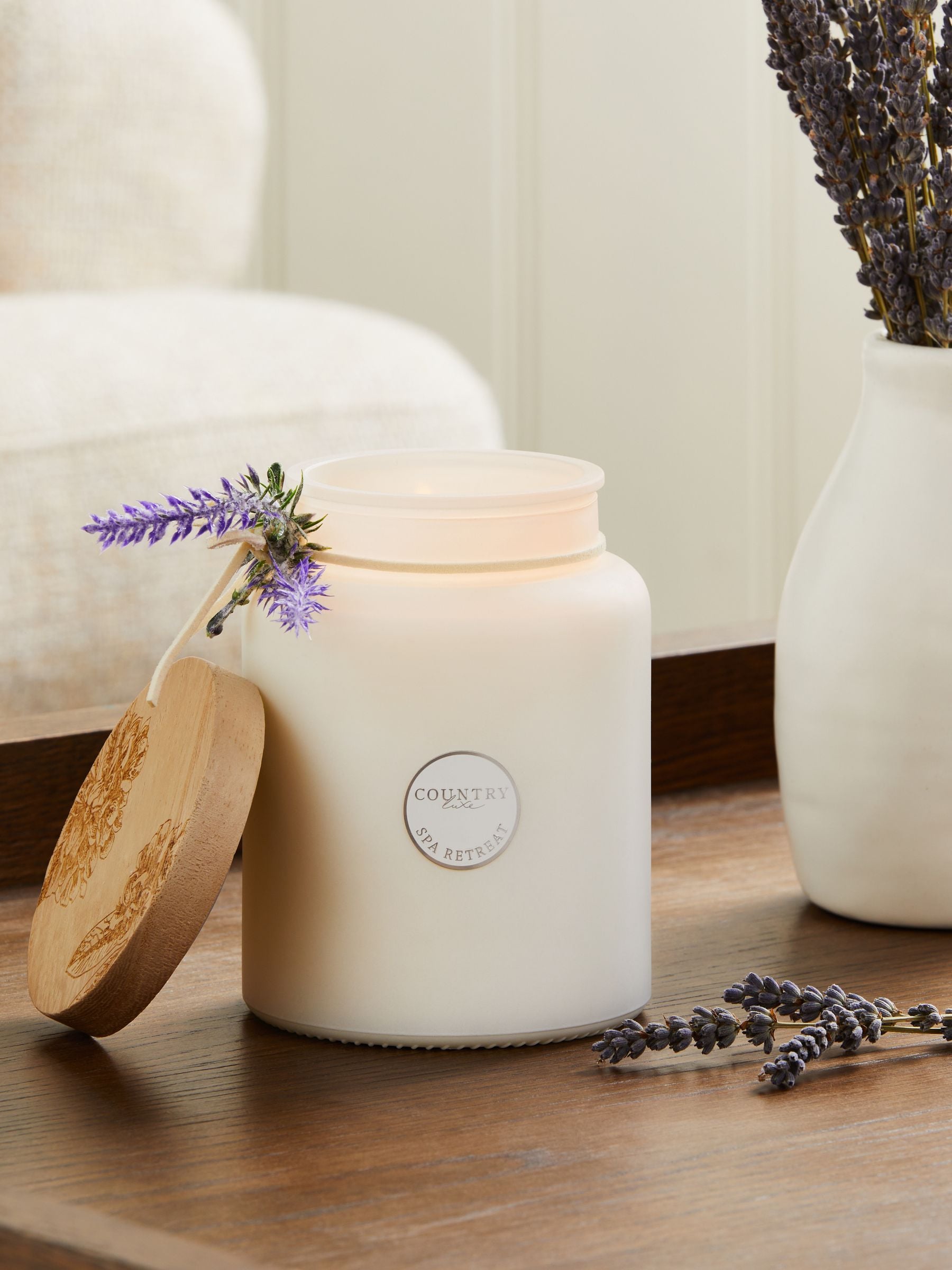 Lavender and geranium jar candle 14cm - British product