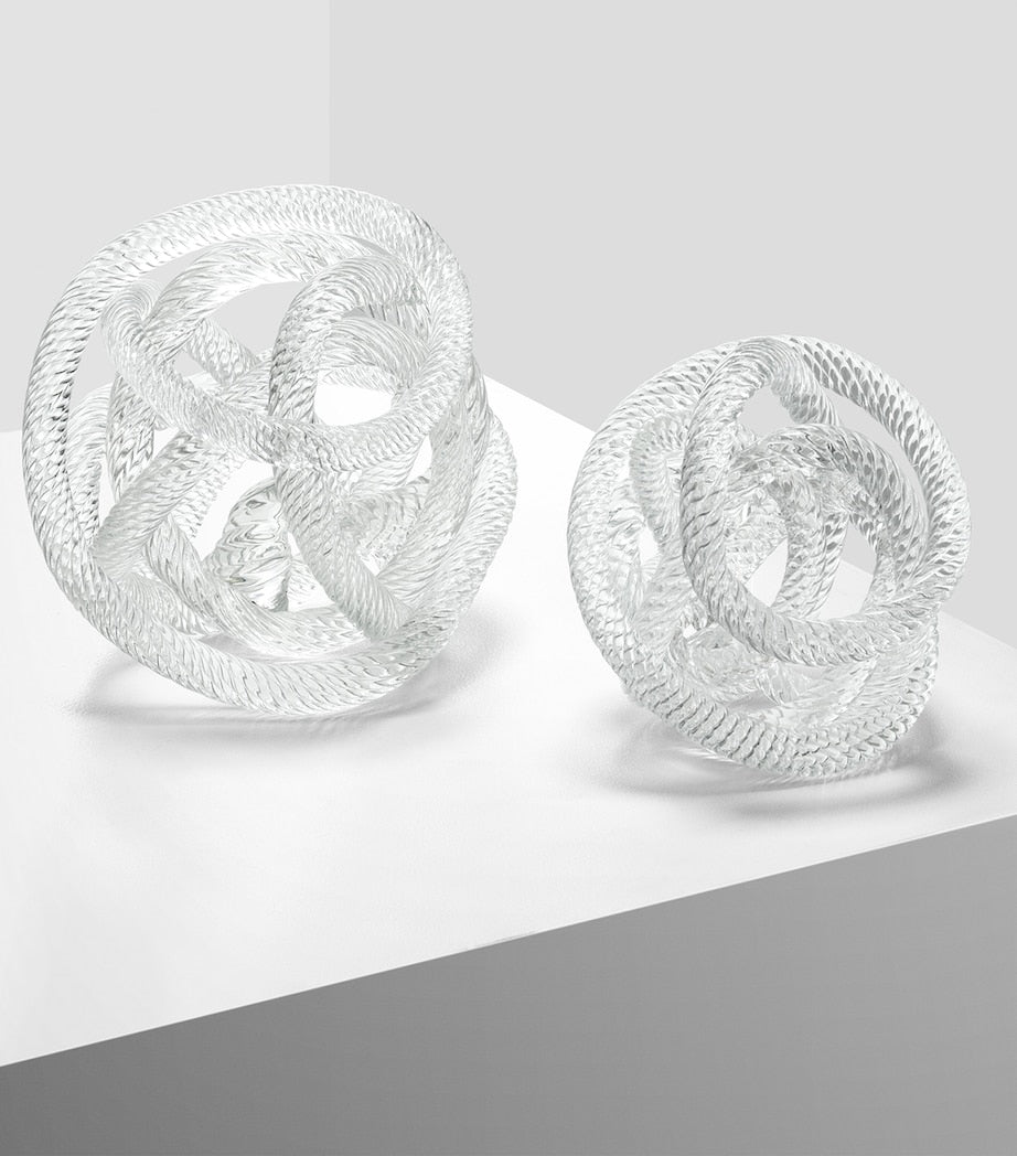 Eichholtz Glas-Schreibtischornament mit Seilmuster 15cm (Britische Marke)