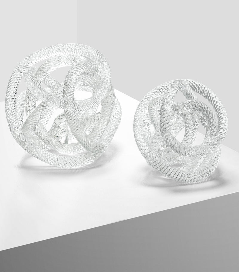 Eichholtz Glas-Schreibtischornament mit Seilmuster 15cm (Britische Marke)