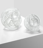 Eichholtz Glas-Schreibtischornament mit Seilmuster 15cm (Britische Marke)