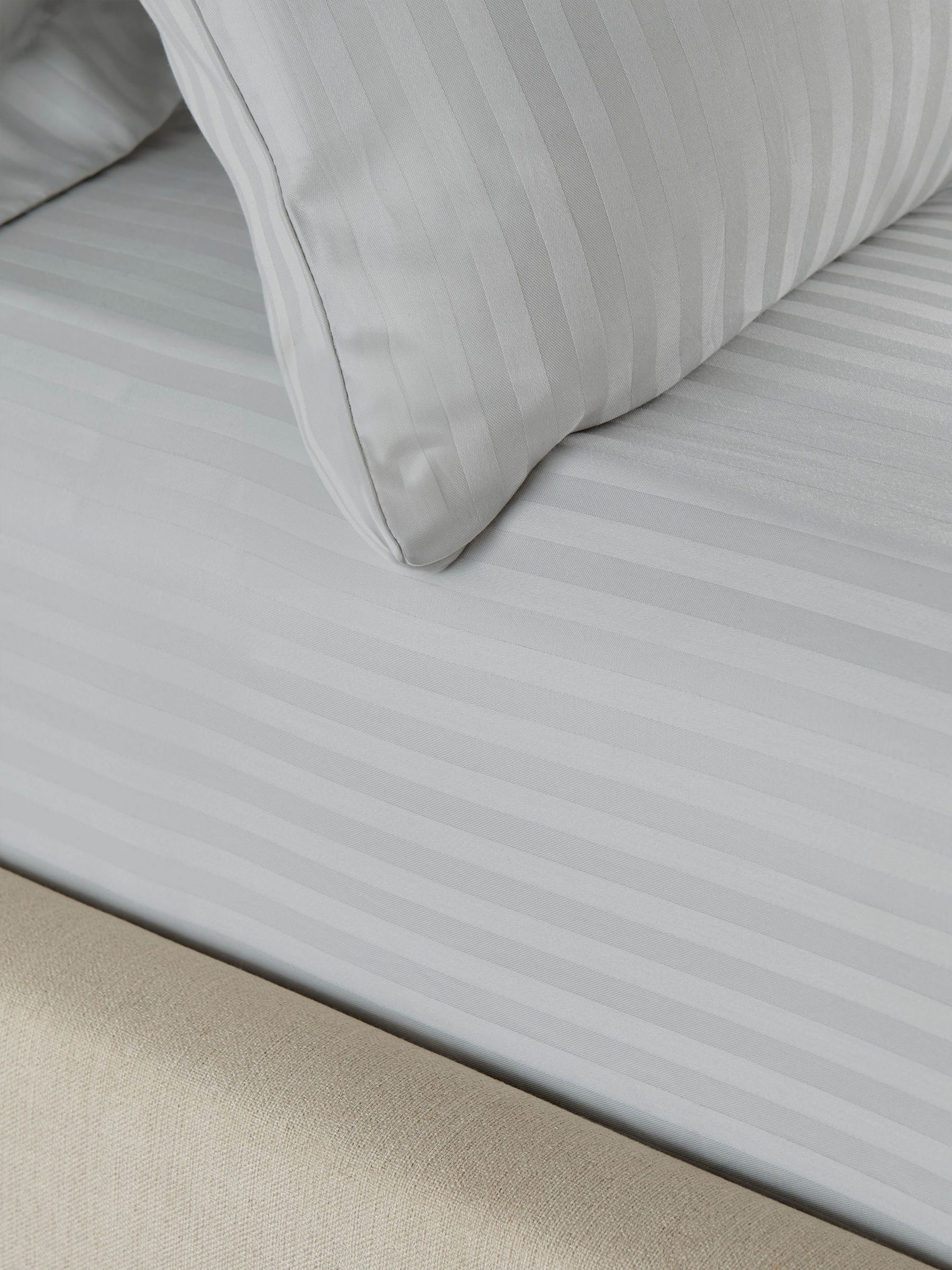 Catherine Lansfield grey satin stripe fitted sheet - British product