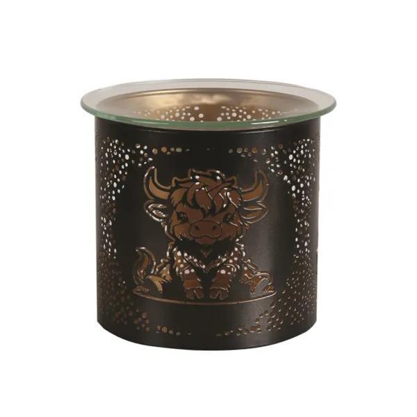 Aroma 3-in-1 Black Highland Cow wax melt burner UK version