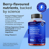 Nutravita magnesium gummies berry flavour, imported from the UK