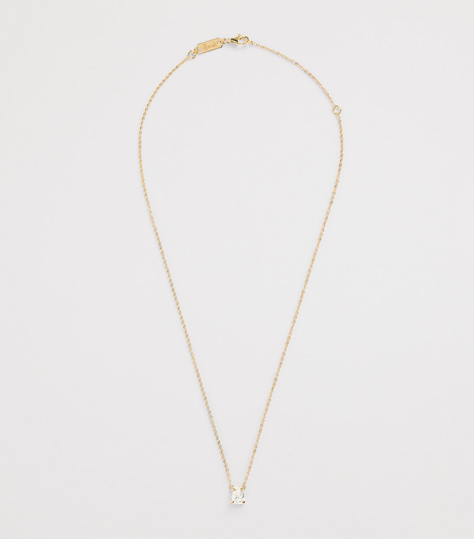 Harrods yellow gold diamond pendant necklace 0.75ct, UK version