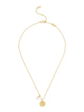 Coach gold signature C textured coin pendant necklace - British product