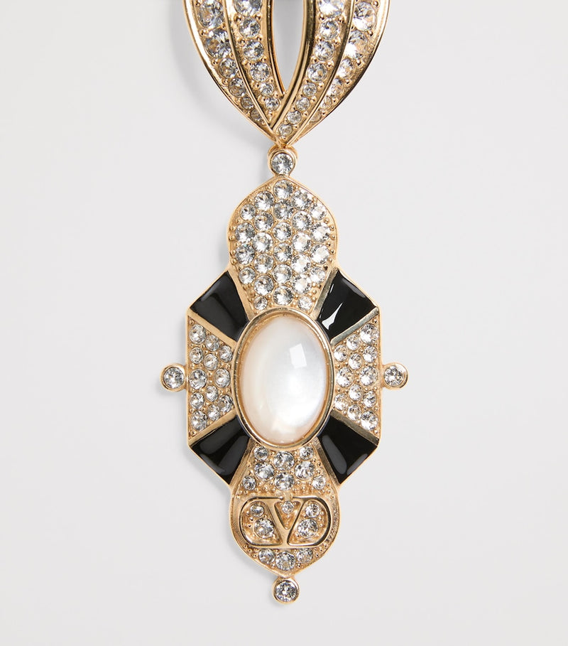 Valentino Garavani Pas Plus crystal pendant earrings - British product