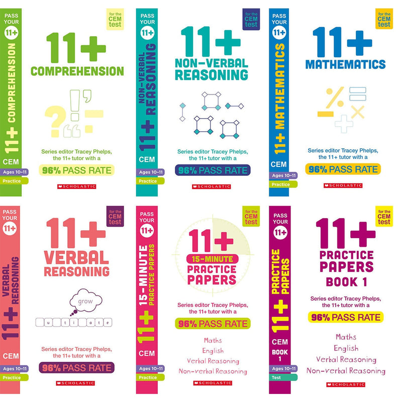 Scholastic CEM 11+ 6-book collection ages 10-11, imported from the UK