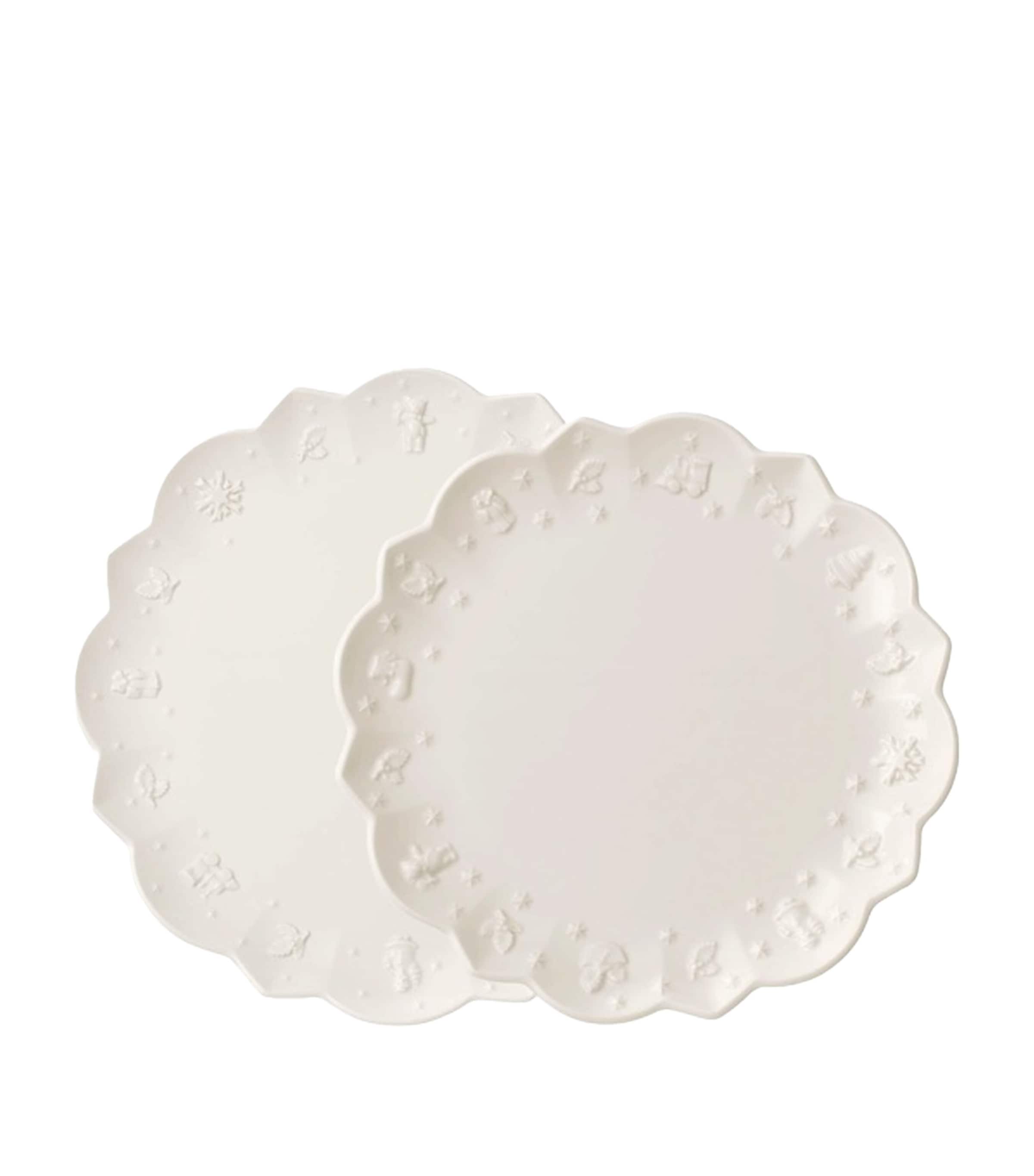 Villeroy & Boch porcelain dinner and dessert plates set with scalloped edge, 8-piece (British brand)