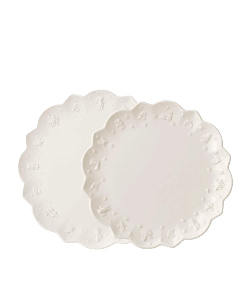 Villeroy & Boch porcelain dinner and dessert plates set with scalloped edge, 8-piece (British brand)