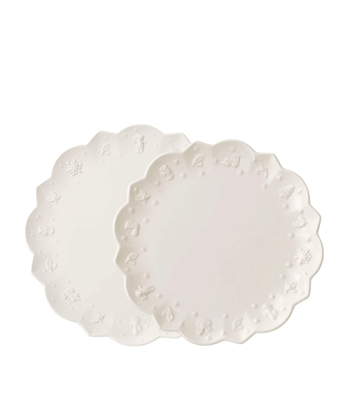 Villeroy & Boch porcelain dinner and dessert plates set with scalloped edge, 8-piece (British brand)