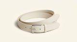 McQueen leather belt with gold T-Bar buckle, UK version