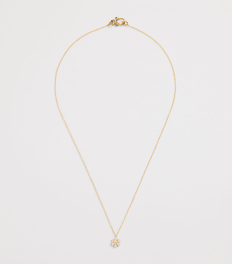 Sophie Bille Brahe yellow gold and diamond fleur necklace (British brand)
