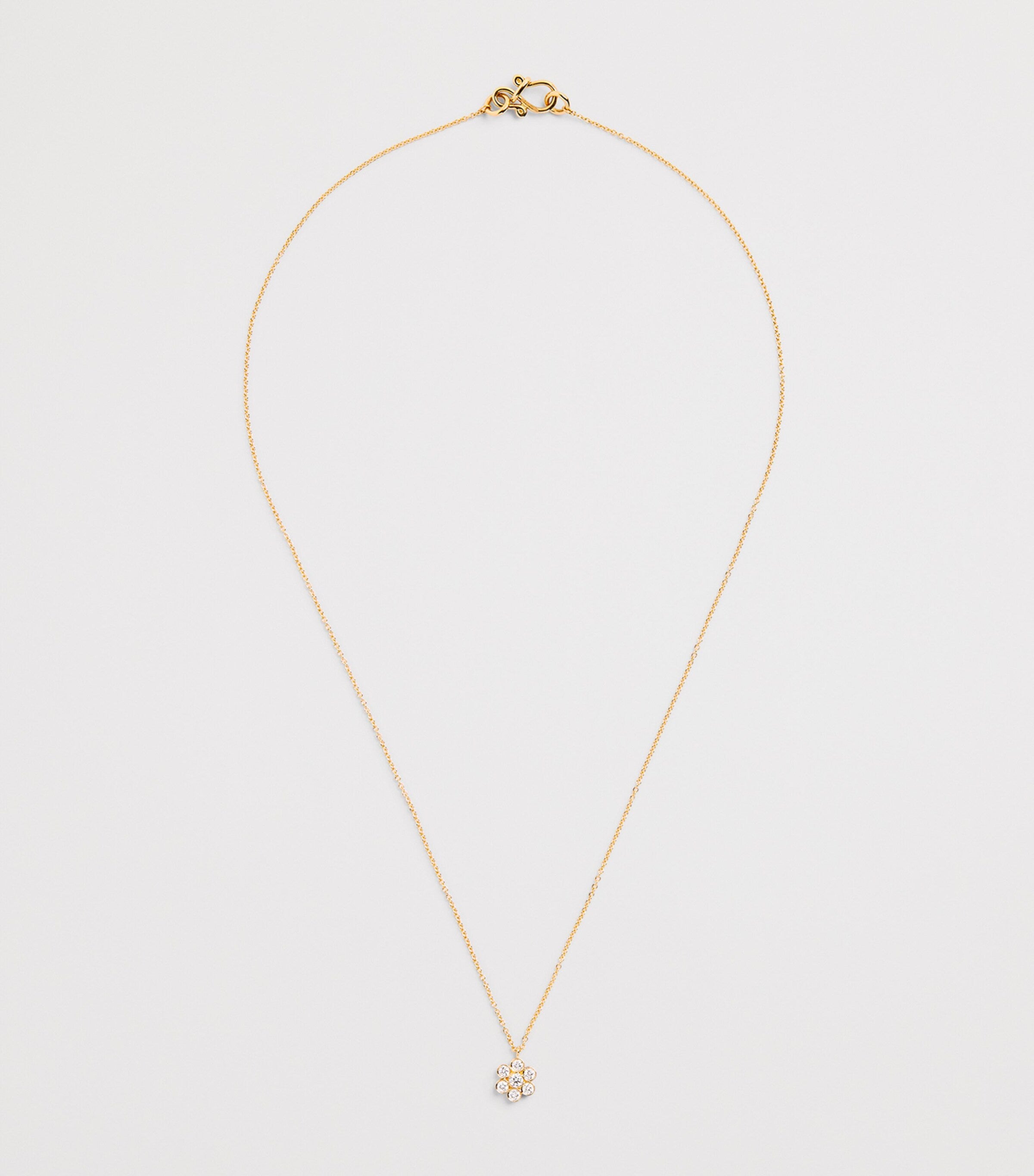 Sophie Bille Brahe yellow gold and diamond fleur necklace (British brand)