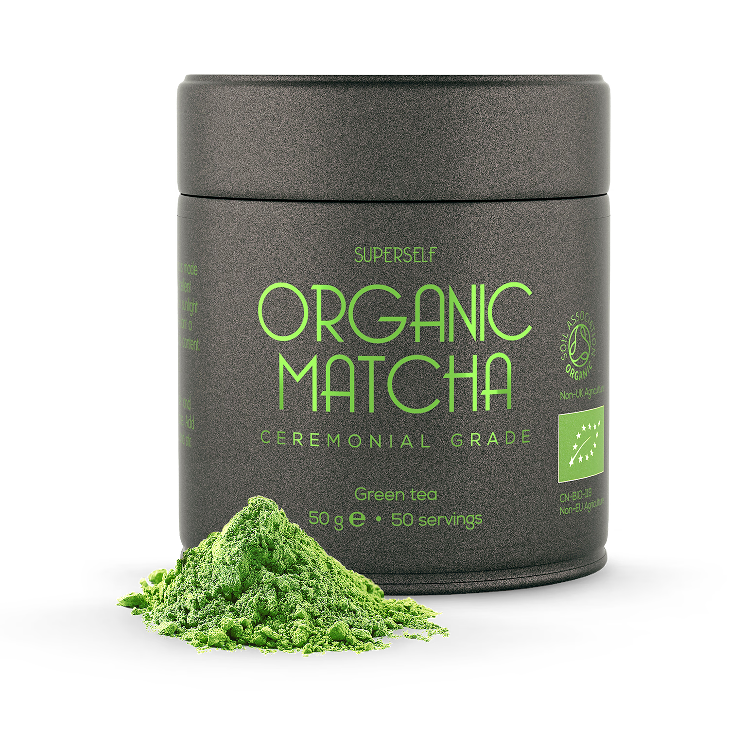SuperSelf organic matcha green tea powder ceremonial grade 50g, imported from the UK