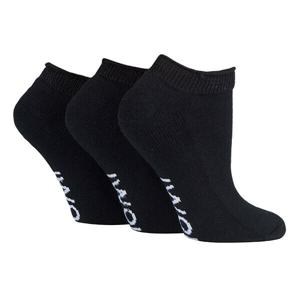 IOMI 3 Pairs Cushioned Trainer Diabetic Socks 4-8 UK GOODS Superdrug Black  