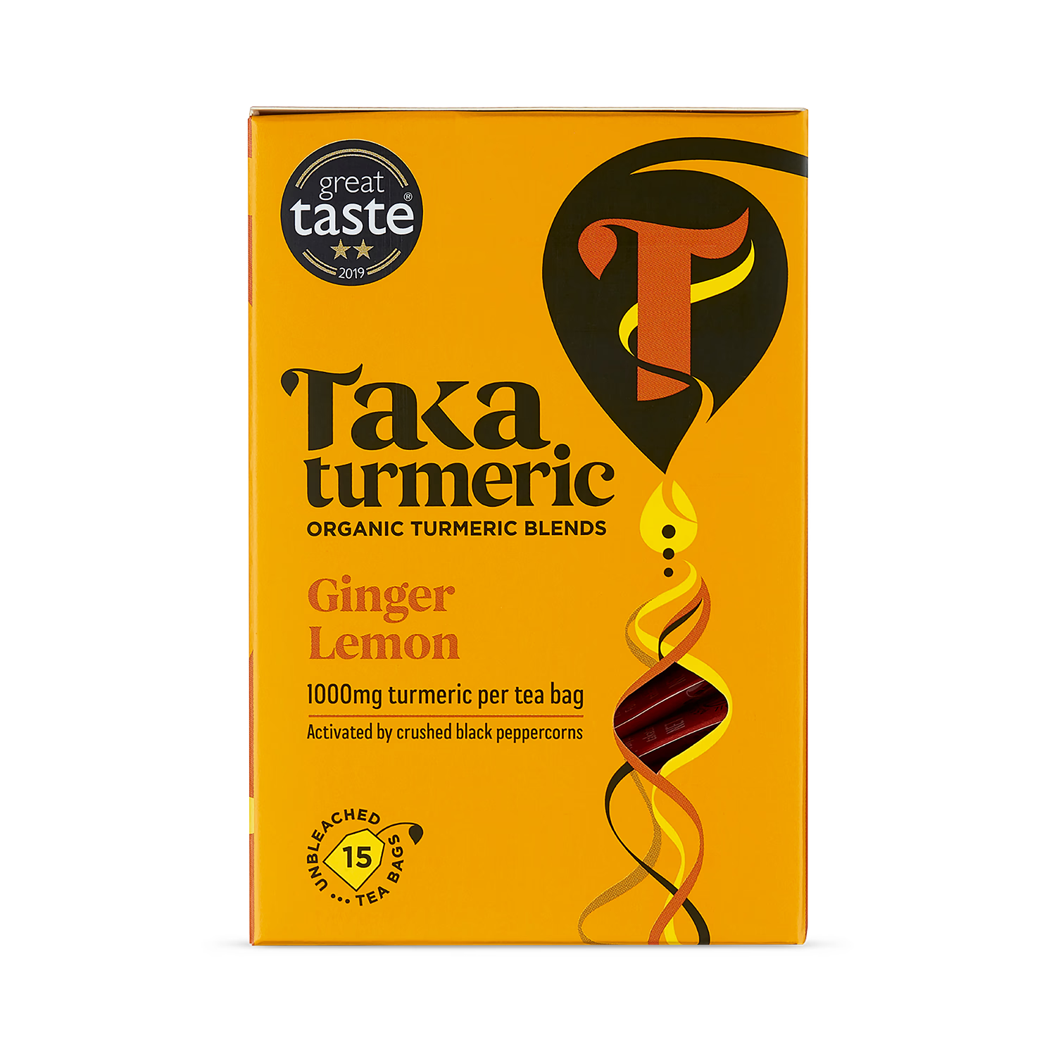 Taka Turmeric tea ginger lemon 15 teabags - British product
