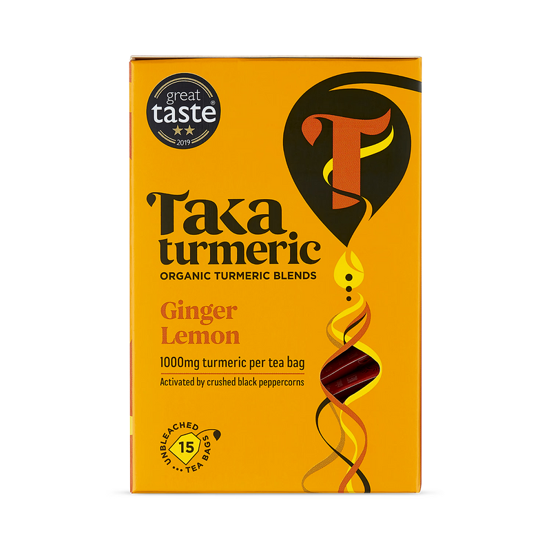 Taka Turmeric tea ginger lemon 15 teabags - British product