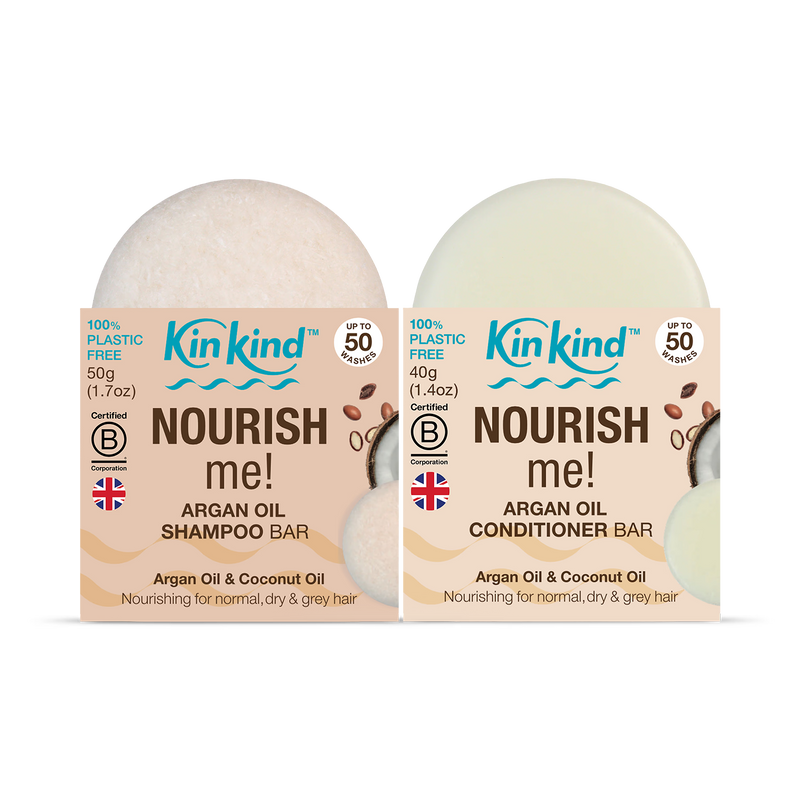 KinKind argan oil shampoo and conditioner bar set 90g, imported from the UK