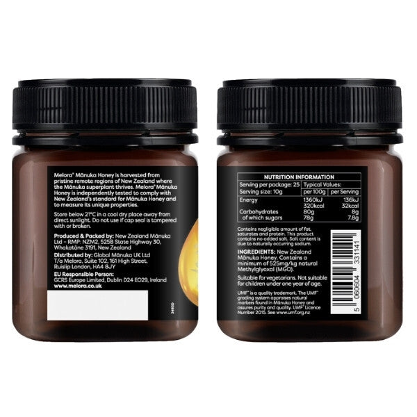 Melora Manuka Honey 525MGO (Umf 15) 250g, UK version