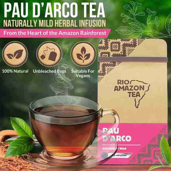 Rio Amazon Pau d'Arco herbal tea 40 teabags (British brand)