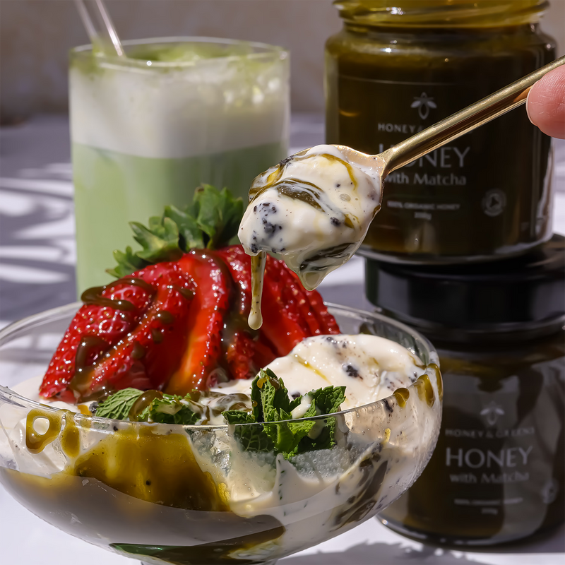 Honey & Greens organic honey matcha 200g, UK version