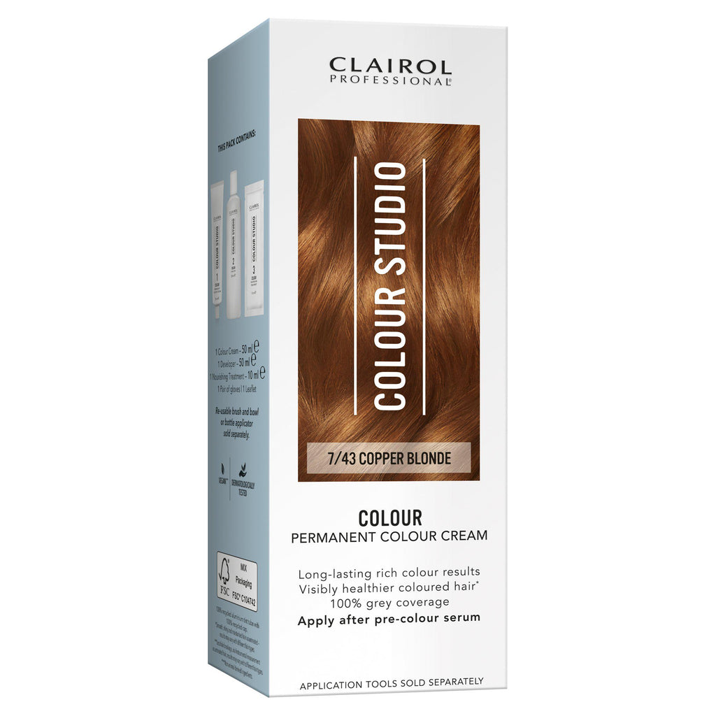 Clairol Professioinal Colour Studio 7/43 Copper Blonde Colour Permanent Colour Cream