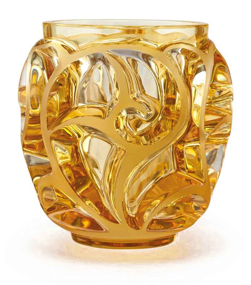 Lalique Tourbillons small crystal vase 13cm, imported from the UK