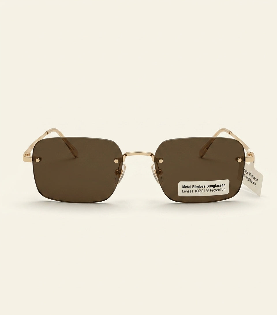 Prada rimless rectangle sunglasses metal frame, imported from the UK